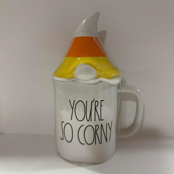 Rae Dunn Candy Corn Gnome "You're so Corny" Coffee Mug Cocoa Mug Gifts Fall NWT - Picture 1 of 7